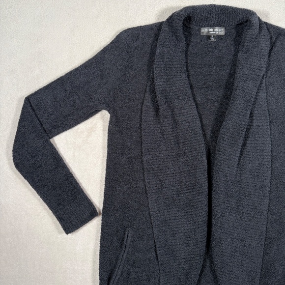 Barefoot Dreams Cardigan Womens Medium Black CozyChic Lite Open Front Loungewear - Picture 2 of 14